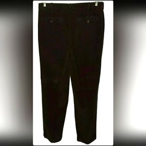 Mens 36X34 EDDIE BAUER Cords. Dark Brown PLEATED & CUFFED Corduroy Pants -EUC-